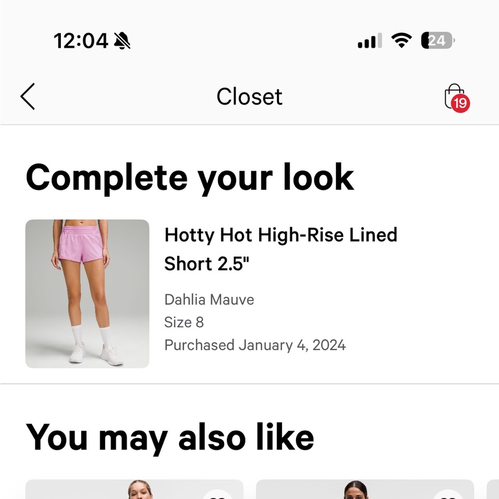 Lululemon Hotty Hot High-Rise Lined Short 2.5” - Dahlia Mauve - Size 8 - Picture 5 of 5